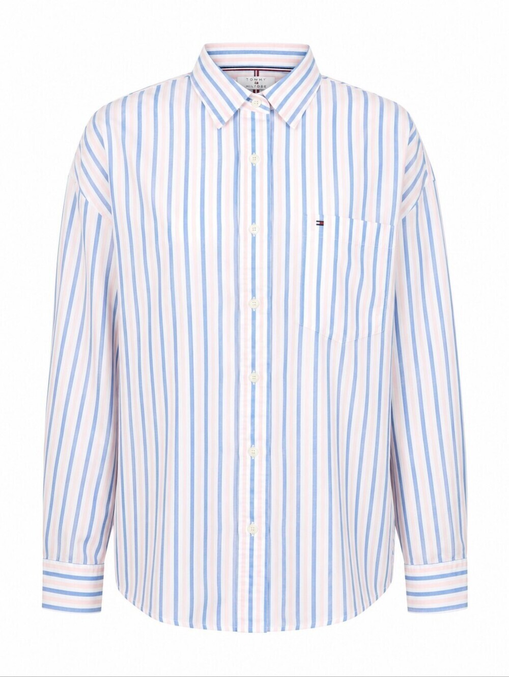 Tommy Hilfiger oversized pastel striped button down shirt size L